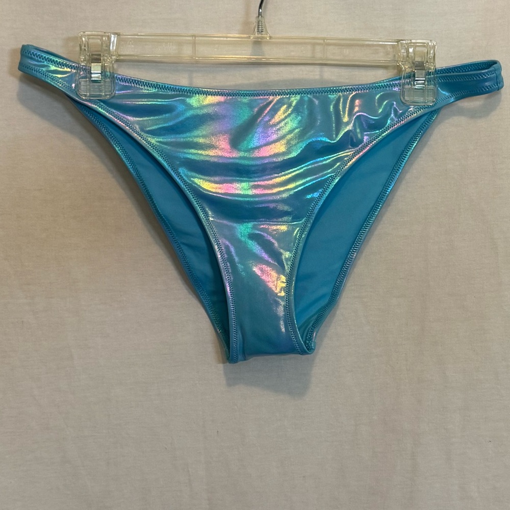AA-398 Aerie NWT Cheeky Blue Summer Swim Bikini Bottoms Size L‎
